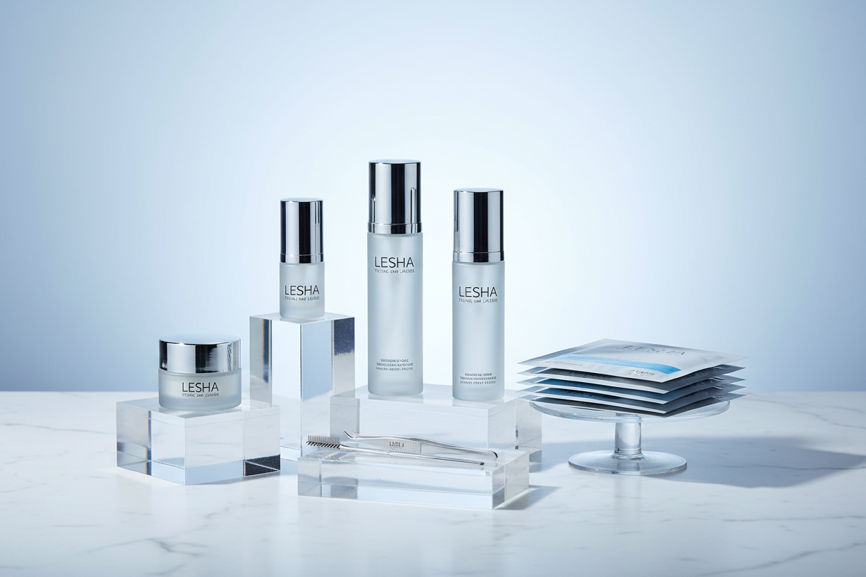 Lesha Facial and Lashes Branded Products Hero