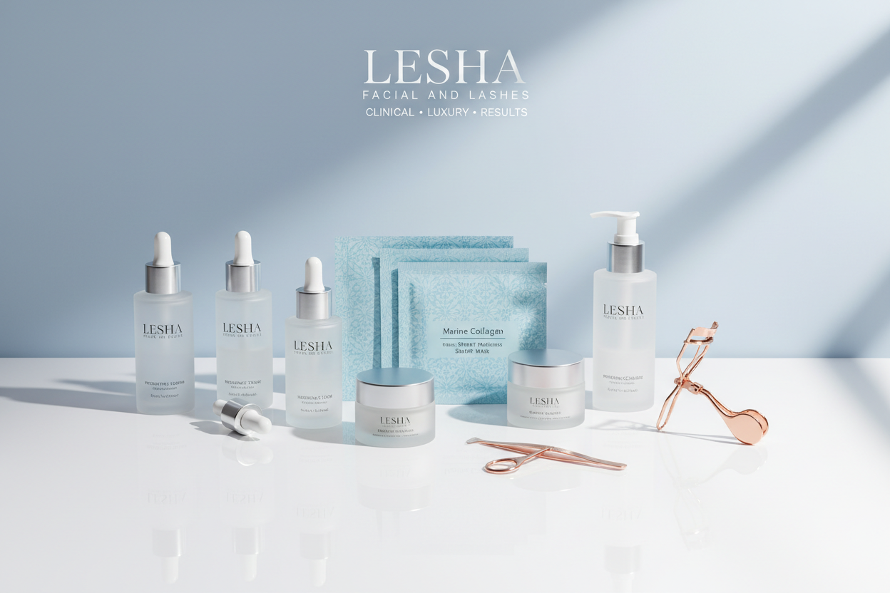Lesha Facial and Lashes - Product Flatlay Hero